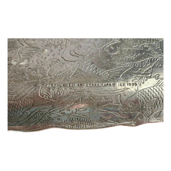 Vintage Arthur Court Fish Platter Cast Metal 19" Long, 1985 - Picture 9 of 10